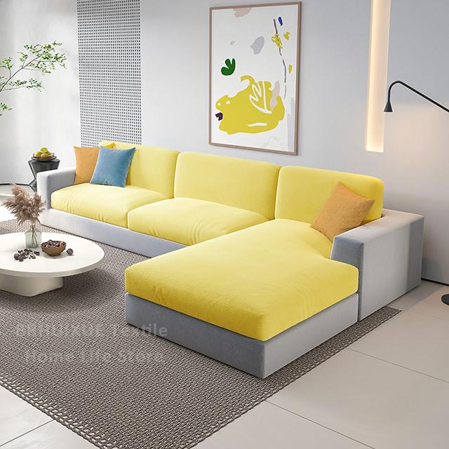 

Супер мягкий бархатный чехол для подушки на сиденье дивана, однотонный эластичный утолщенный чехол для дивана, секционный диван, L-образный угловой чехлы на кресла Back Cushion Cover жёлтый