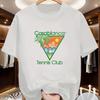 T-shirt con Stampa Grafica Casablanca Tennis Club in Offerta Speciale Uomo Donna Caratteristiche Un Design Triangolare Verde Casablanca Che Include Elementi Come Palme