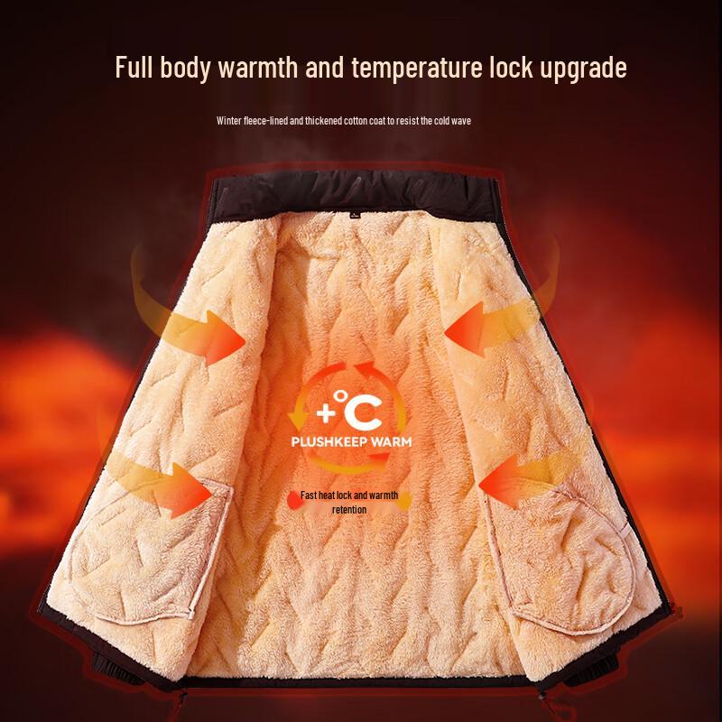 JEANSWEST Men's Winter Windproof Cotton-Padded Jacket