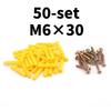 100pcs Drywall Anchor Kit - 50 Plastic Wall Anchors & 50 M6/M8 Galvanized Screws Phillips Flat Head for Wall Galvanized Screws