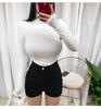 Women's Sheer High Neck Long Sleeve Korean T-shirt - Thin, Skin-friendly, Sexy Base Layer