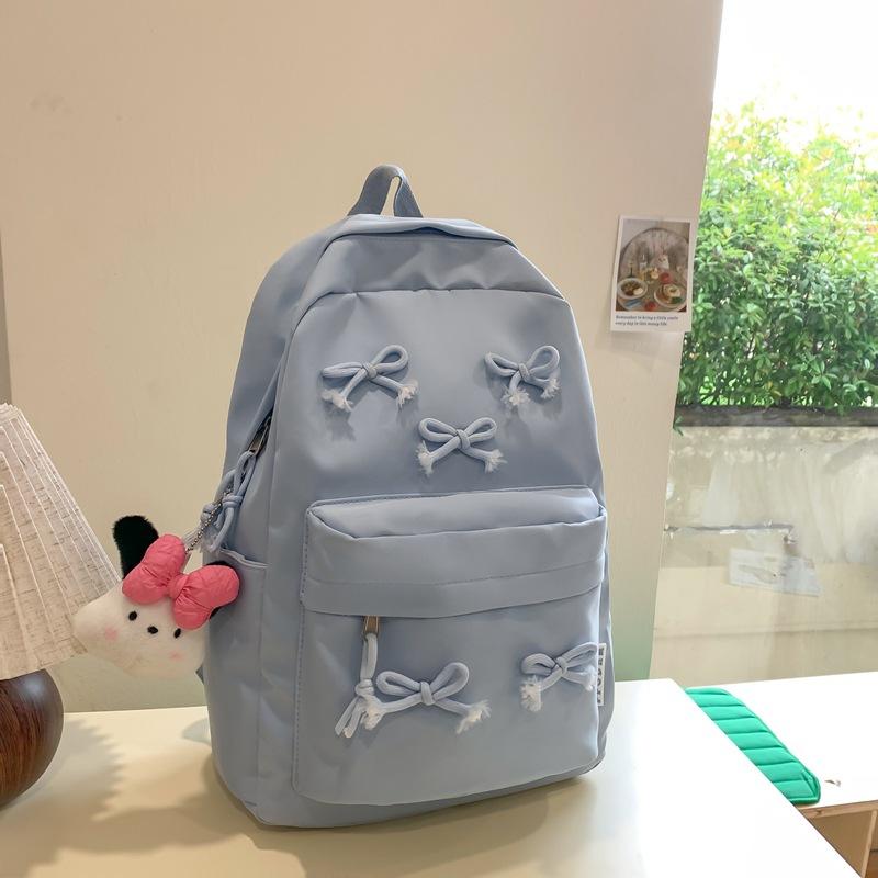 School Bag, Large-capacity Schoolbag, Female College Backpack, Summer Korean Style Cute Bow Backpack, Junior High Student Computer Bag