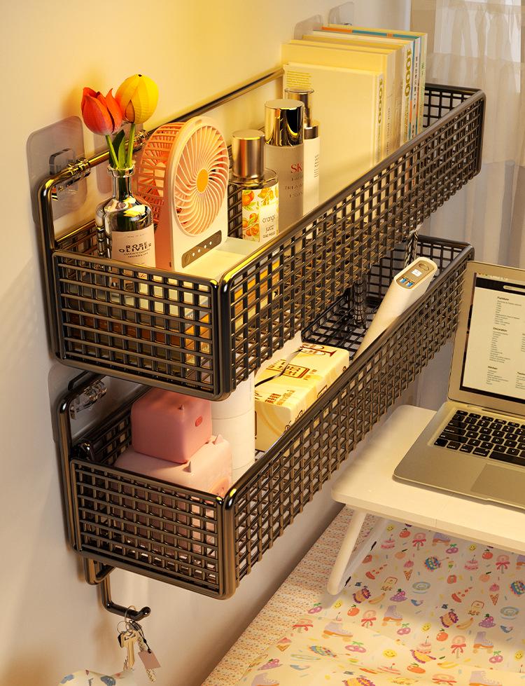 Punch-free Wall Shelf: Bedside Storage for Dorms & Bunks