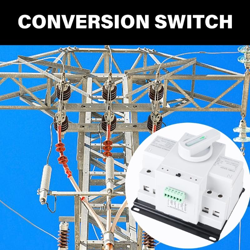 Manual Changeover Switches 2P 63A 220V Double Power ATS for Stable Circuit Management Circuit Protections Switches
