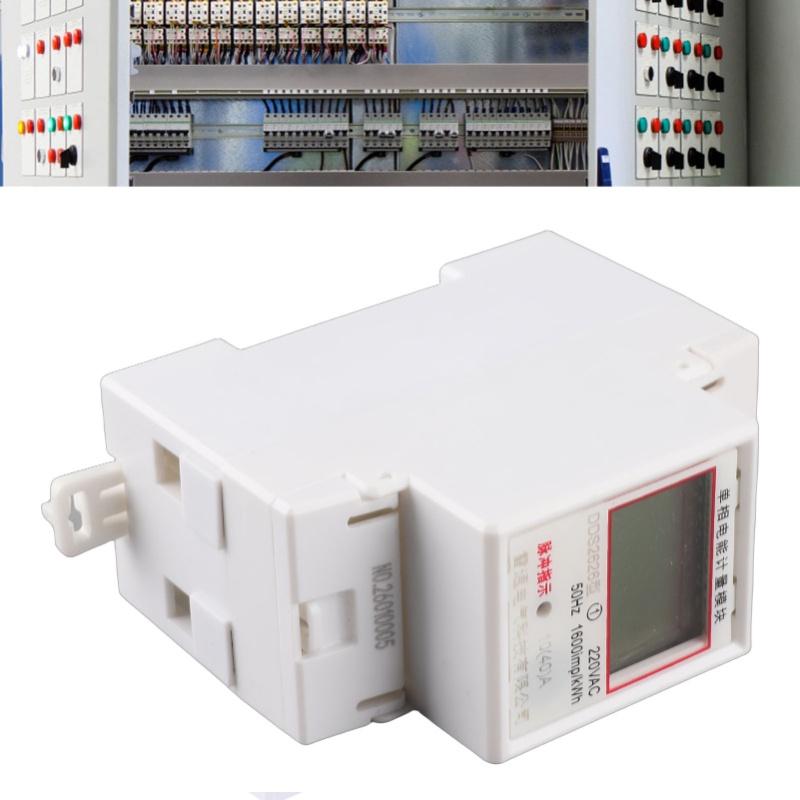 DDS2626 2P Single Phase Electronic Energy Meter LCD Display Din Rail KWH Power Meter 10(40)A(Manual Zeroing Ordinary Display)