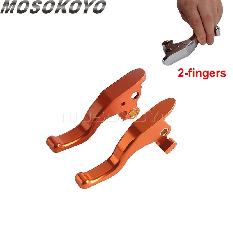 

Clutch Brake Lever Set for Harley Softail Breakout Deluxe Heritage Classic FLS Slim Street Bob FXBB Motorcycle Left Right Levers Orange-2finger