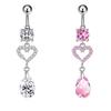 Heart Zircon Belly Button Rings Stainless Steel  Butterfly Belly Ring For Women Navel Piercing Body Jewelry