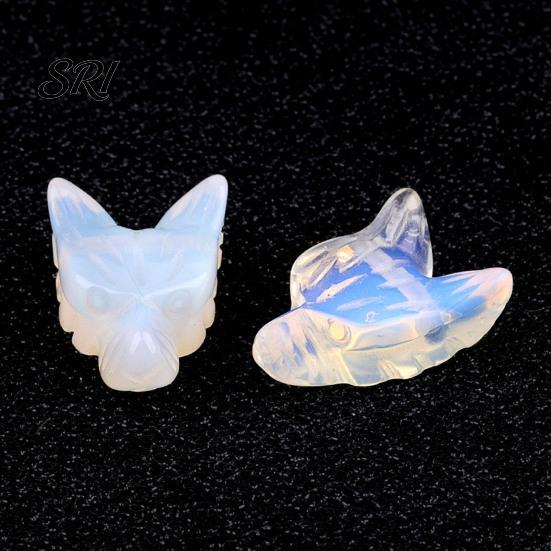 Ornamento de Pedra com Cabeça de Lobo de Ametista Escultura de Paisagem em Miniatura Textura de Cristal Contas DIY Feitas à Mão e Design Polido Decorativo para Pulseiras