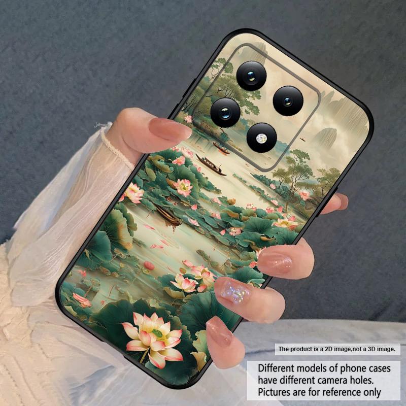 Ship and Red Lotus For Xiaomi Poco X7 M7 Pro 5G M5 X4Pro 4 M6 4G C65 C75 F6 F5 X6 5 7 X5 F7 Ultra M5S M4Pro 5G soft phone case