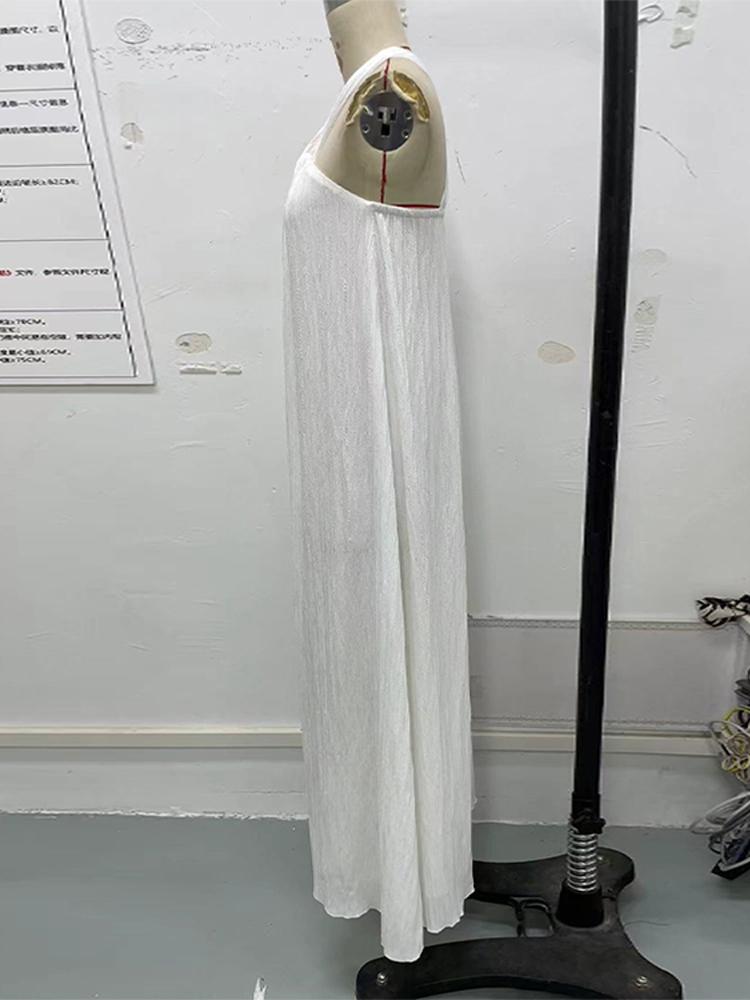 Halter Beach Long Dress Women Summer Sleeveless Backless Maxi Holiday Party Chic Lady Robe