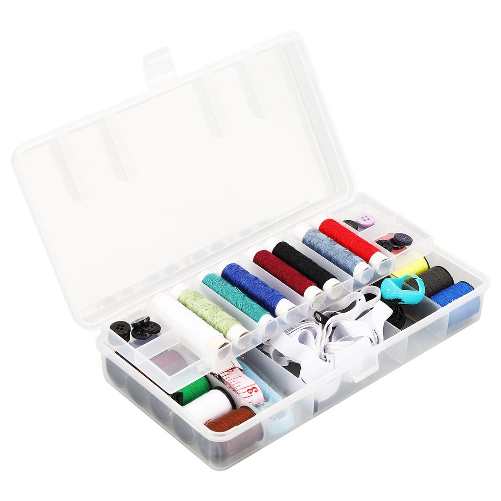 Mini Sewing Kit 2 Layers Multifunction 20Pcs Needles 8Pcs Threads Travel Sewing Kit for Repair