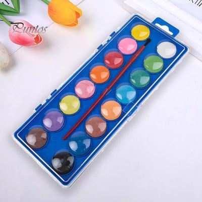 1 Set Watercolor Paints 16 Colors Solid Watercolor Pigments Water-Soluble Paints Portable Watercolor Palette for School Projects Travel