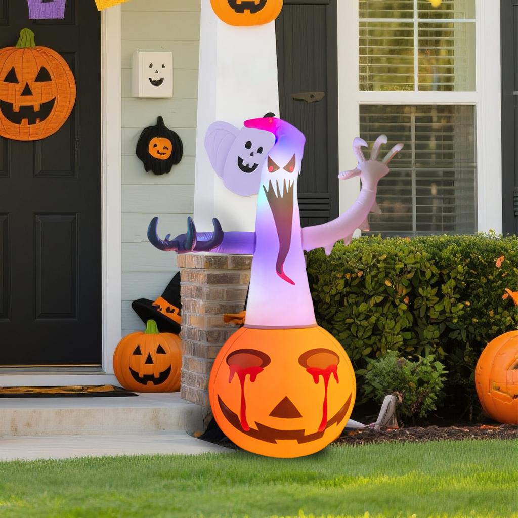 Halloween Toy Garden Party Horror Decoration Pumpkin PVC Luminous Ornaments LED Light Inflatable Model