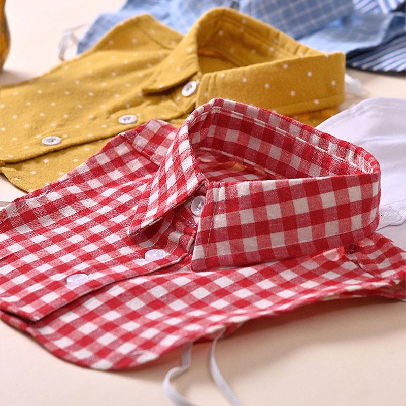 Perfect Match Stripe Fake Collar Shirt Children Print Collares Mujer Cotton Detachable Collar Choker Kids Boys Girls Removable Half Shirt