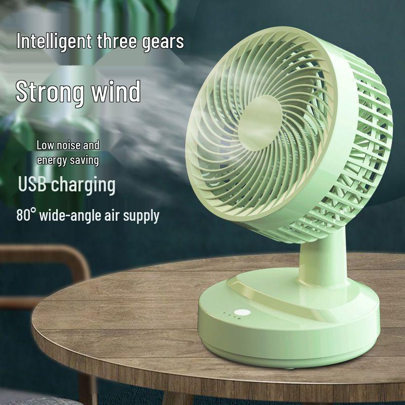 Compact Rechargeable Desktop Fan with Long Battery Life & Oscillation for Office Workers