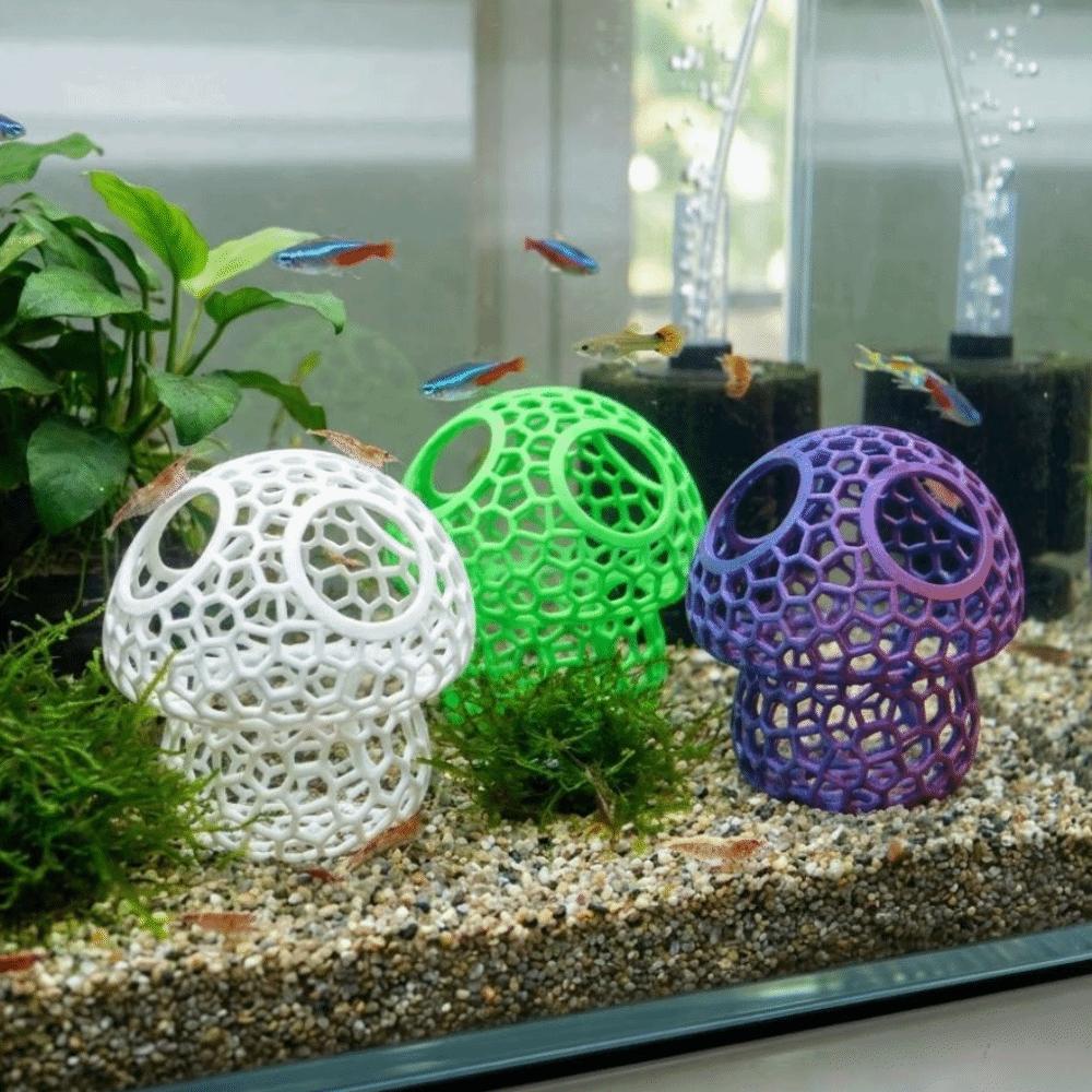 Hollow Out Fish Shrimp Hideout Shelter Simulation Mushroom Betta House  Landscape Decoration