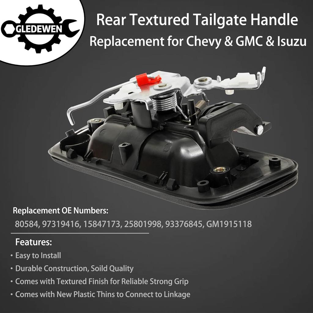 Heckklappengriff, Kompatibel mit 2004-2012 Chevy Colorado & GMC Canyon & Isuzu I-280 / I-290 / I-350 / I-370, Außen Hinten m. Schlüsselloch |