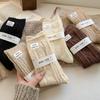 Wool Socks Medium Tube Socks, Piled And Thickened Winter Warm Solid Color Cashmere Stockings