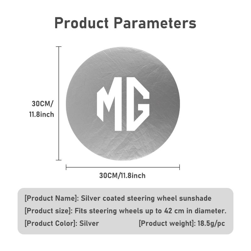 For MG Car Steering Wheel Sun Block Silver Coated Cloth Sunscreen Insulation Accessories ZS GS 3 5 6 7 Gundam 350 Parts TF xus1