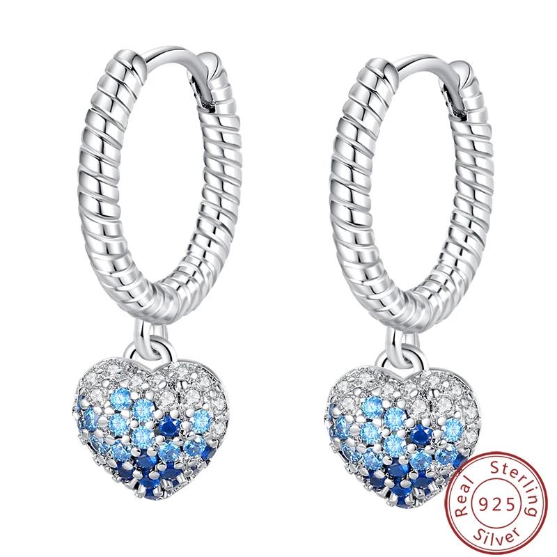 Women's Romantic 925 Silver Snowflake Star Shining Zircon Christmas Winter Earrings Fit Wedding Party Exquisite Jewelry