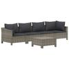 Patio Furniture Sets 5 Piece Garden Lounge Set With Cushions Grey Poly Rattan