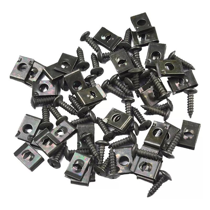 Metal Self Tapping Fasteners For Automobiles Ushaped Clip Screws Motorcycle Anti Rust Protection Clip Screws Clip Iron Plates
