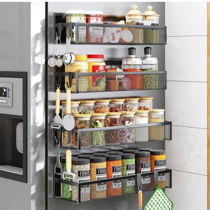 Non-punching Magnetic Refrigerator Rack Side Storage Kitchen Seasoning Multifunctional Side Seasoning Hanger