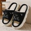 Fashion Casual Platform Women's Slippers Home Spring Autumn Cute Cartoon Cat Shoes Girl Fashion Indoor Outdoor Footwear Lightweight