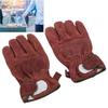 Heat Resistant Gloves Calf Leather Polyester Hand   BBQ Grill Oven Mitts Short Type