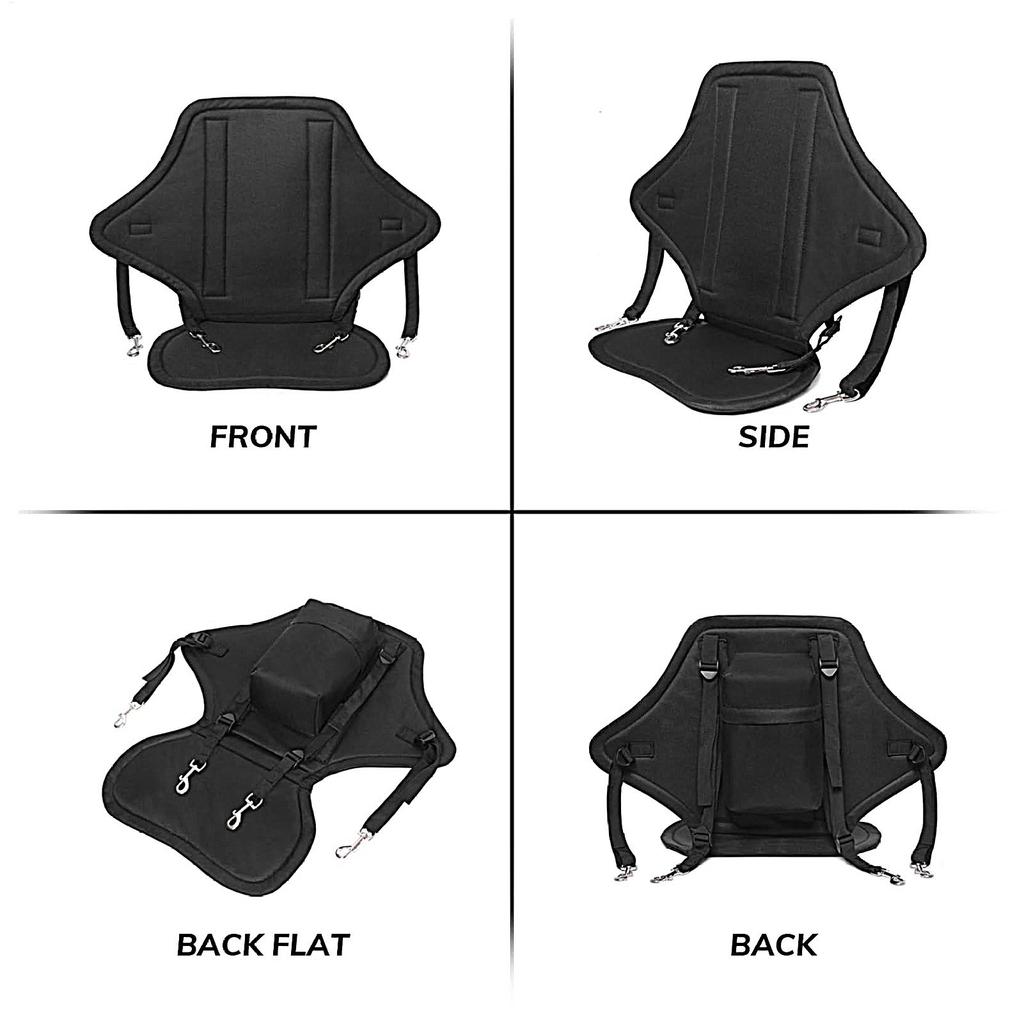 Kayak Seat Adjustable Padded Boat Seat Comfortable Seating Replacement with Storage Bag Stand for Adults Outdoor Kayaking