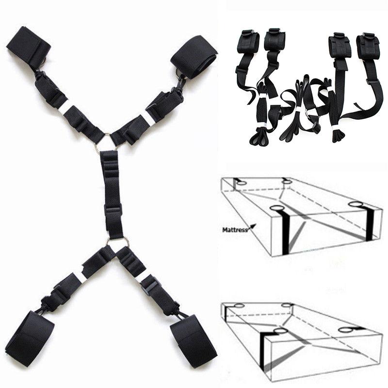 Adult Sex Products Erotic Bondage Bed Games Bdsm Sex Bondage Set Women Handcuffs Ankle Cuff Restraints Sex Toys For Couples