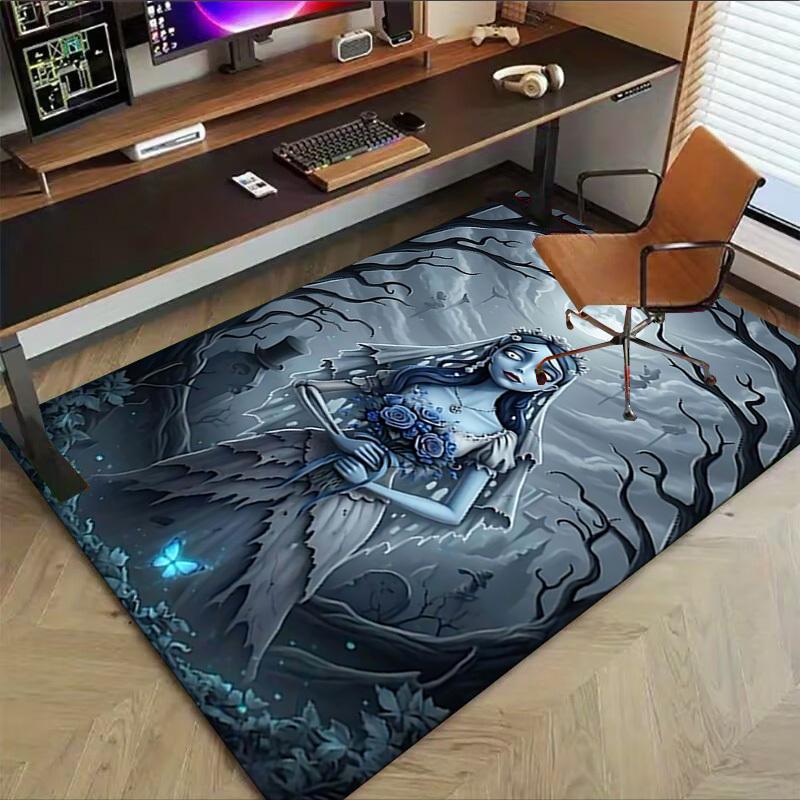1pc ghostly bride moonlit cemetery Carpet Anti Slip Polyester Floor Mat for office.Bedroom