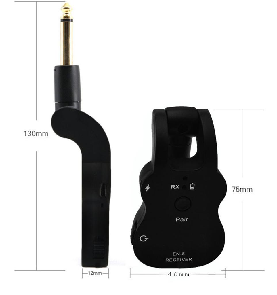 2x Wireless Guitar Bass Digital System Transmitter Receiver 280° Rotatable Joint