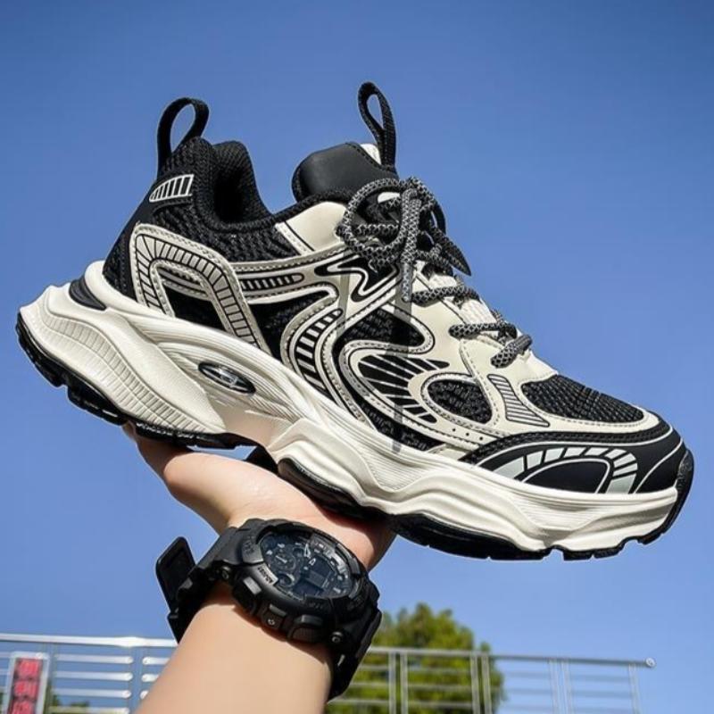 Spring Men's Breathable Mesh Shoes Versatile Thick-soled Sports Shoes Casual Dad Shoes