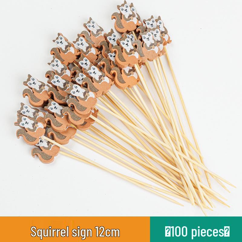 Colorful Bamboo Fruit Forks & Cocktail Skewers - Decorative & Disposable for Baking & Events