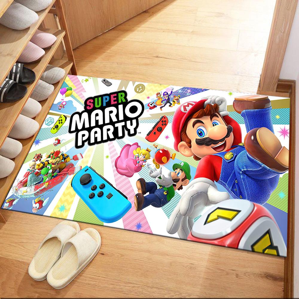 Super Mario Party Fun Square rugs are a great choice for living rooms, bedrooms, home décor, and as gifts.