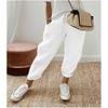 Ladies Summer Solid Color Elastic Waist Casual Nine-minute Pants