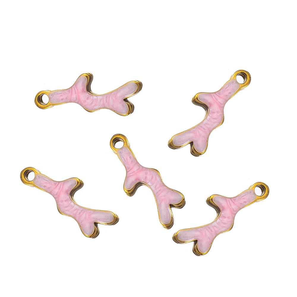 10pcs New Stainless Steel Colorful Marine Coral Starfish Fish Seaweed Charm Necklace Earring Pendant Base for DIY Jewelry Making