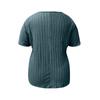Women's Loose Solid Color Large Size Zipper Short Sleeve Fake Pocket Pullover T-shirt Top