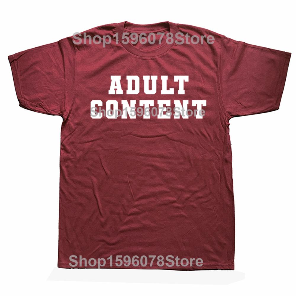 ADULT CONTENT T-Shirt Humor Funny 18 Years Old Adulting T Shirts Humor Streetwear Tee Shirt Short Sleeve Unisex Loose Clothing
