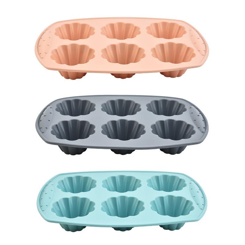 6 Hole Flower Shape Silicone Cupcake Mold Bread Moulds Cake Molds DIY Bakery Supplies Food Grade Baking Tools