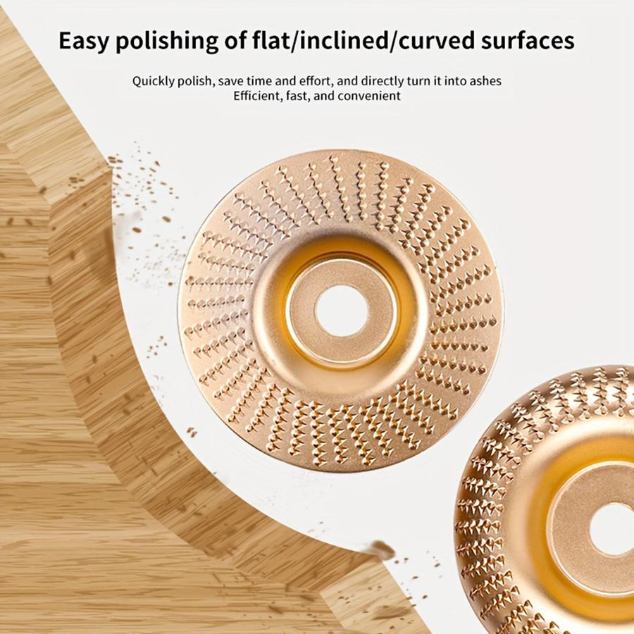 3er Set Holz Schnitzscheiben, 3,9 Zoll Schleifscheibe zum Schleifen und Formen, Goldene Holzformungsscheibe Schleifscheibenaufsätze