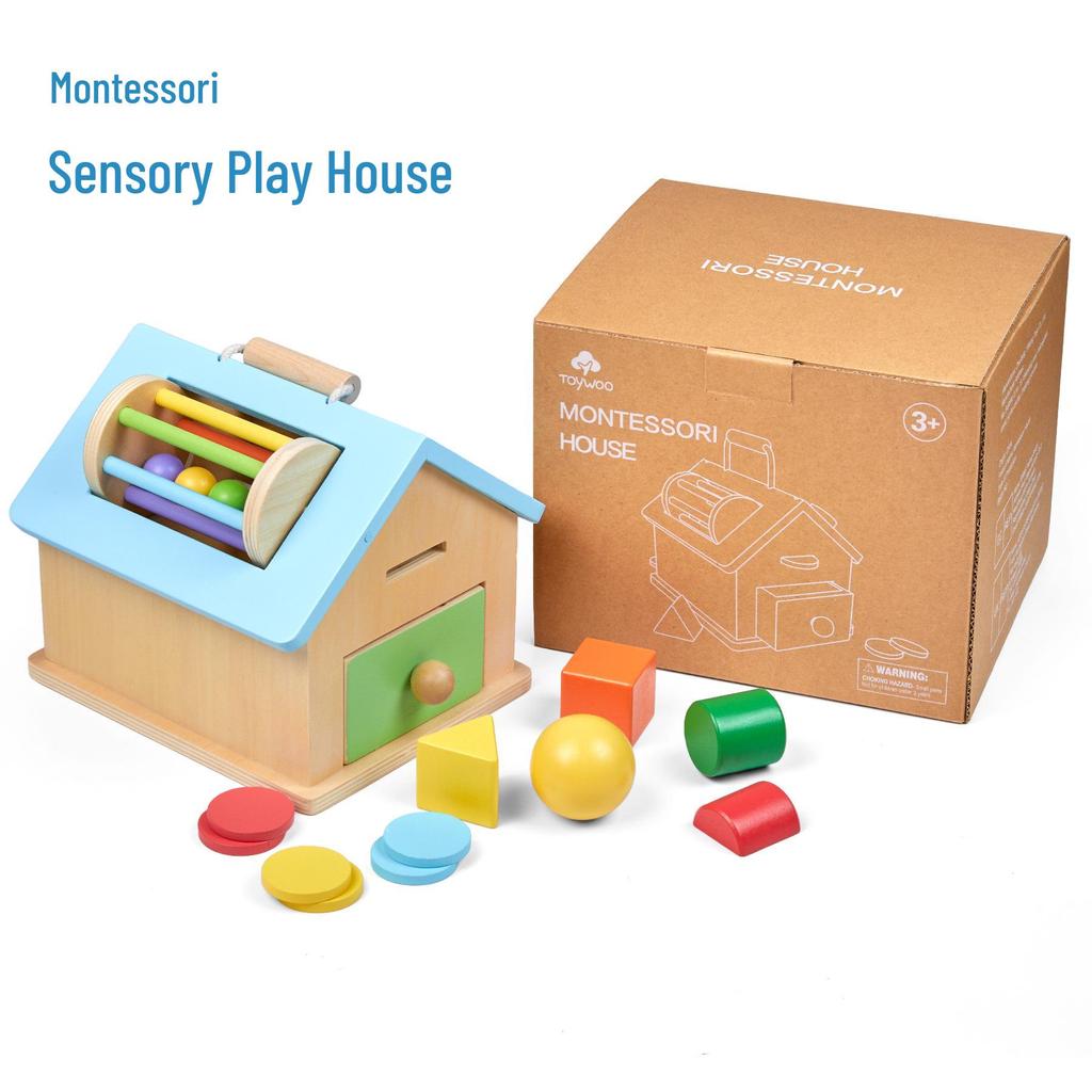 Montessori 4-in-1 Wooden Educational Toy: Coin Drop & Ball Box for Early Childhood Learning