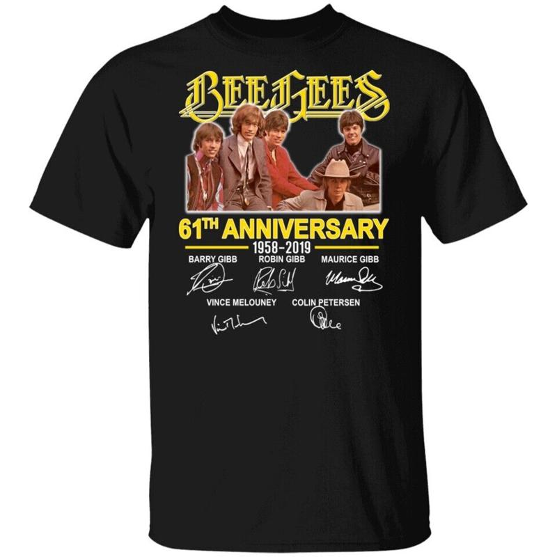 Bee Gees 61e anniversaire 1958 2019 Signature noir hommes t-shirt C087 S разноцветный