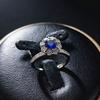 Jewelry Cultivation Ruby Sapphire Bloom Flower Ring Hollow Red Corundum Bouquet Ring