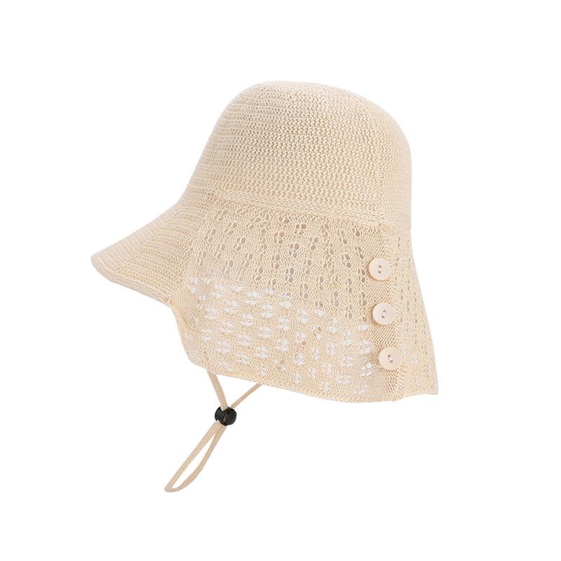 Summer Outdoor Travel Sunshade Sunscreen Hat Children Fashion Versatile Breathable Bucket Hat Knitted Small Shawl Bucket Hat