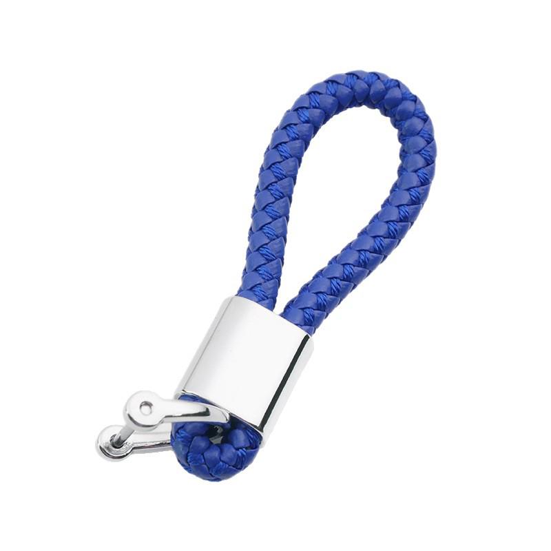 Handmade Woven Leather Car Logo Keychain Pendant for Men and Women