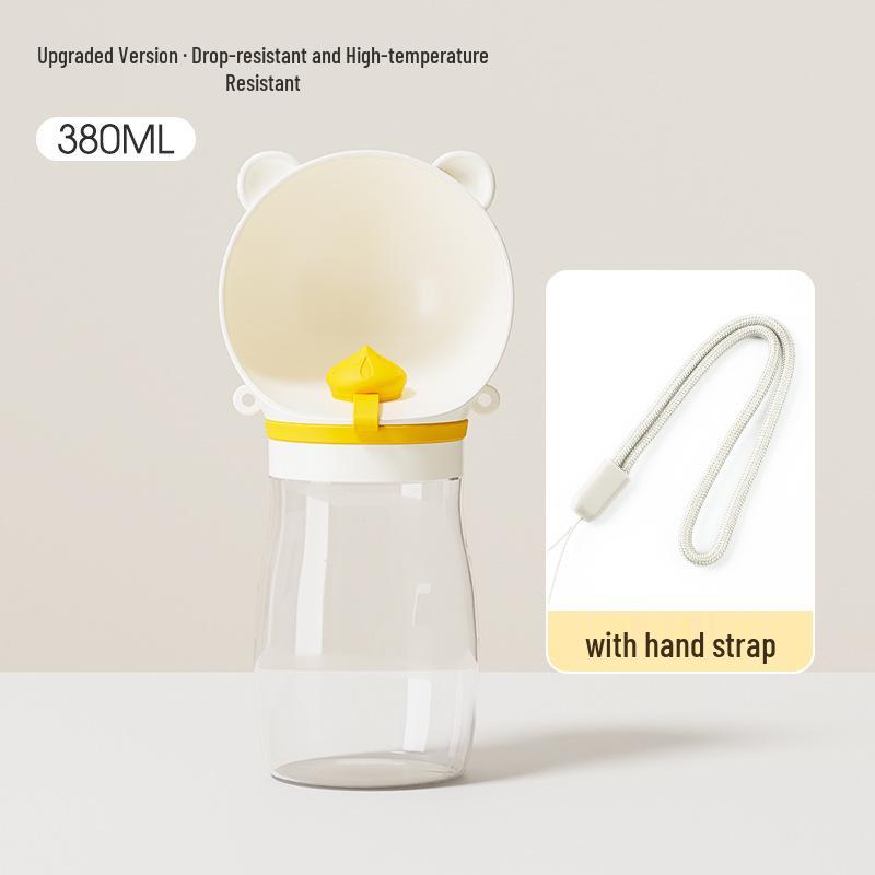 Portable Cute Bear Head Pet Water and Food Dispenser for Outdoor Travel