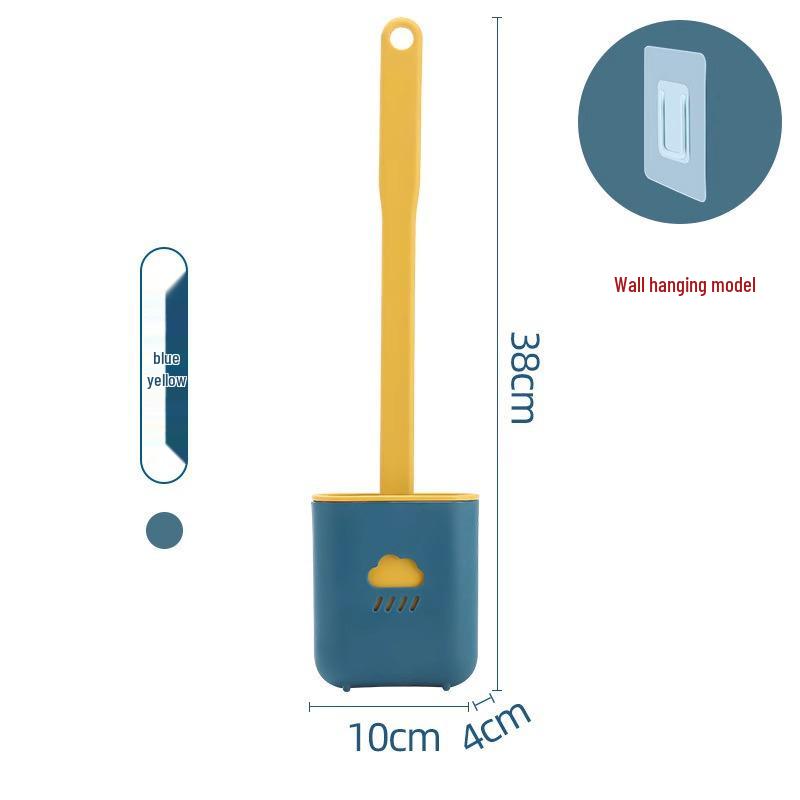 Wall-Mounted Soft-Bristled Toilet Brush for Complete Bathroom Cleaning