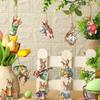 Rabbit Hanging Ornament Wooden Handmade Easter Rabbit Pendant Easy To Hang Bunny Props Hanging Pendant